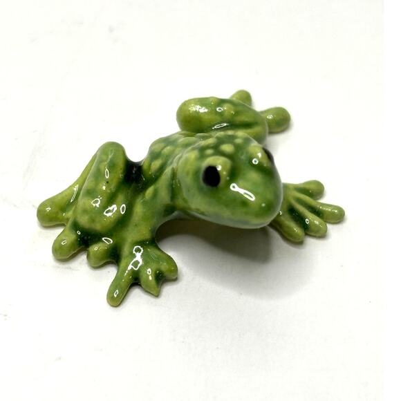 Hagen Renaker Mini Figurine Vntg 90s Green Frog - Picture 1 of 6